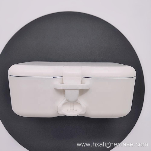 Supported Mirror /Brush Plastic Denture Bath Storage Box